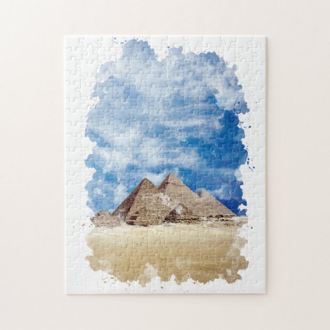 Puzzle Pyramide de Gizeh Egypte aquarelle Art (Vertical)