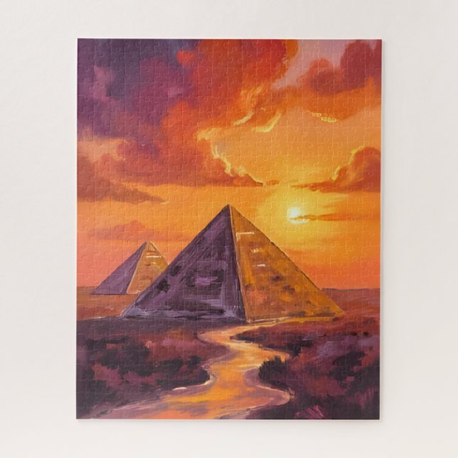 Puzzle Pyramides d'Égypte Voyage au Coucher du Soleil (Vertical)
