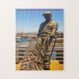 Puzzle Quai des Pêcheurs Californie. Vœux de Noël