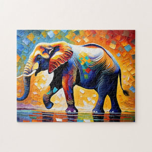 Puzzle Quand les éléphants rêvent en pleine couleur
