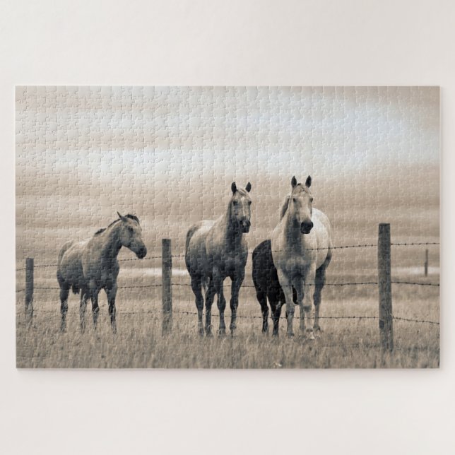 Puzzle Quart De Chevaux Sur Les Prairies Canadiennes (Horizontal)
