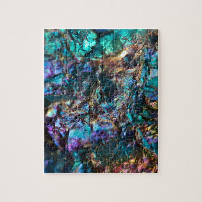 Puzzle Quartz luisant d'huile de turquoise (Vertical)