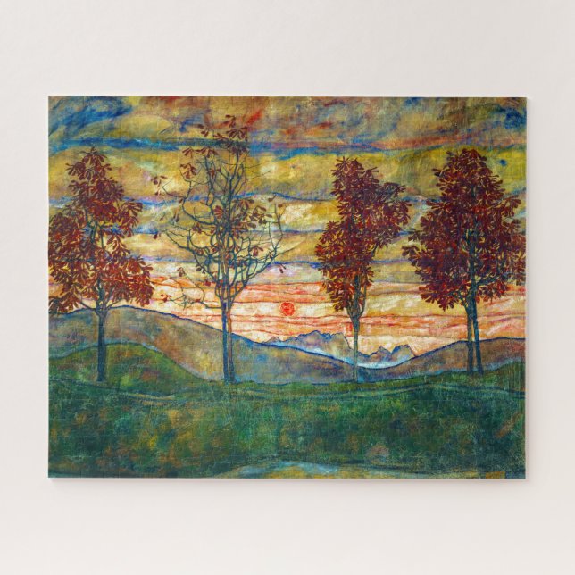 Puzzle Quatre Arbres | Egon Schiele | (Horizontal)
