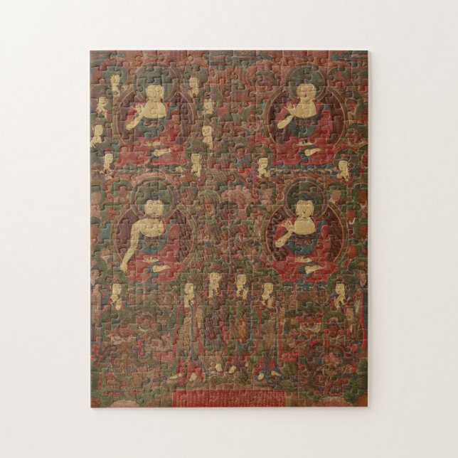 Puzzle Quatre bouddhas dans le bouddhisme terrestre pur (Vertical)