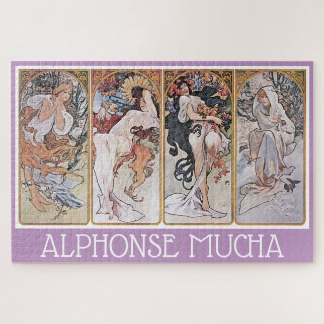 Puzzle Quatre Saisons, Alphonse Mucha (Horizontal)