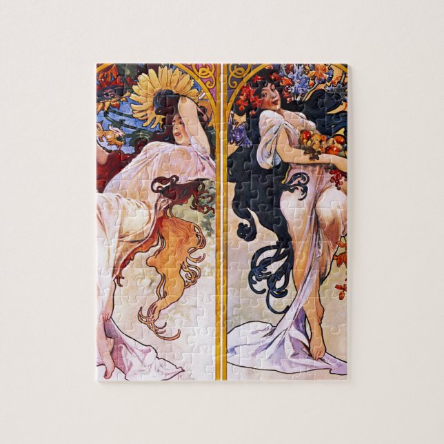 Puzzle Quatre saisons par art déco Nouveau d'Alfons Mucha (Vertical)