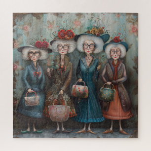 Puzzle Quatre vieilles dames en costume