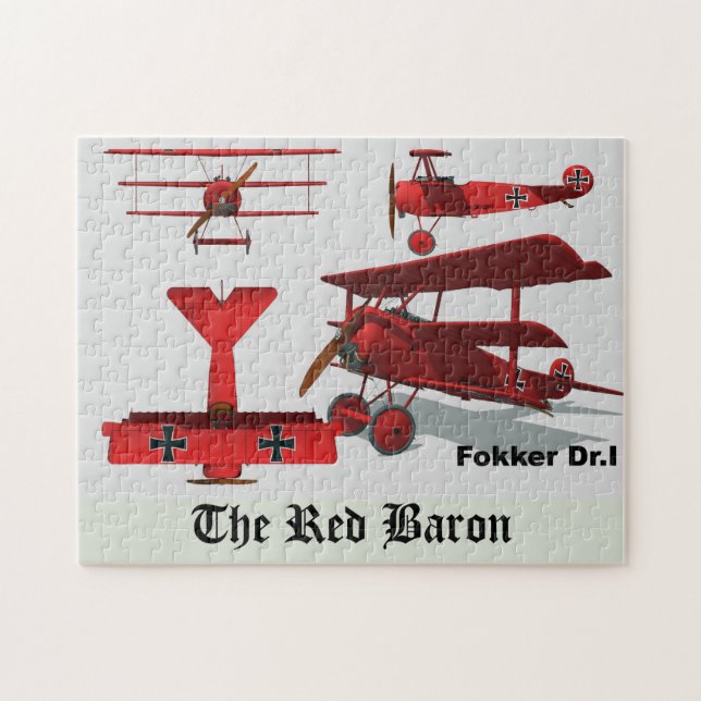 Puzzle Quatre vues du Fokker "baron rouge " (Horizontal)
