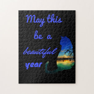 Puzzle Que ce soit une belle année topique chat eaux