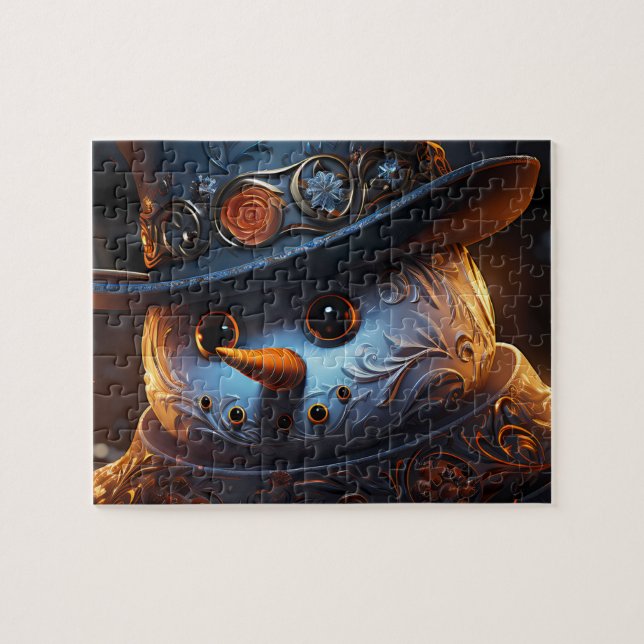 Puzzle Quebra-Cabeça (Puzzle) Boneco de Neve Estiloso (Horizontal)