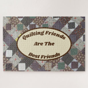 Puzzle Quilting Friends Patchwork Fabric Art Friendship