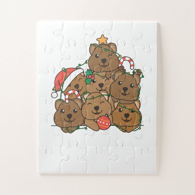 Puzzle Qukka Christmas Tree Funny Animal Christmas (Vertical)