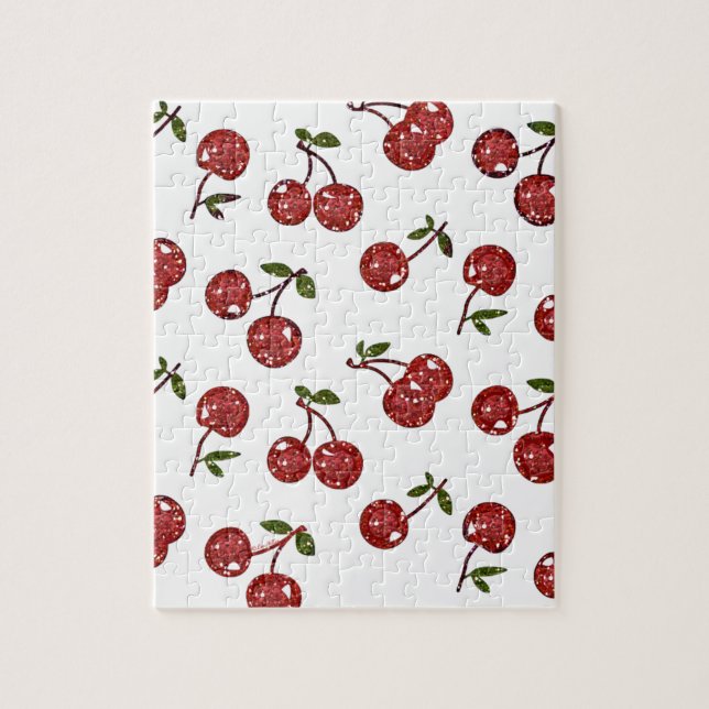 Puzzle RAB Rockabilly très cerise cerises sur blanc (Vertical)