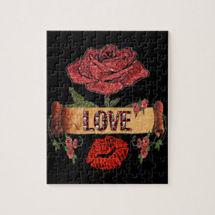 Puzzle RAB Rockabilly Valentine Roses, Love & Lipstick
