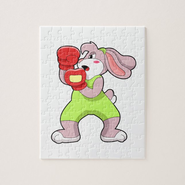 Puzzle Rabbit à la boxe avec gants de boxe (Vertical)