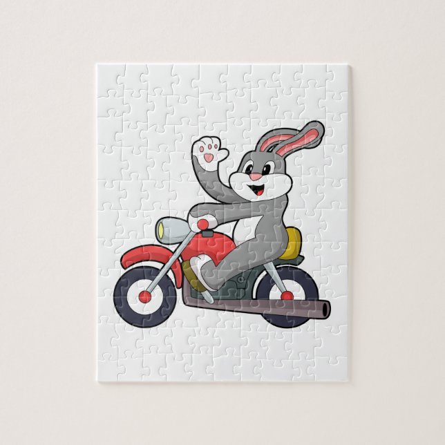 Puzzle Rabbit en tant que Biker avec Motorcycle.PNG (Vertical)