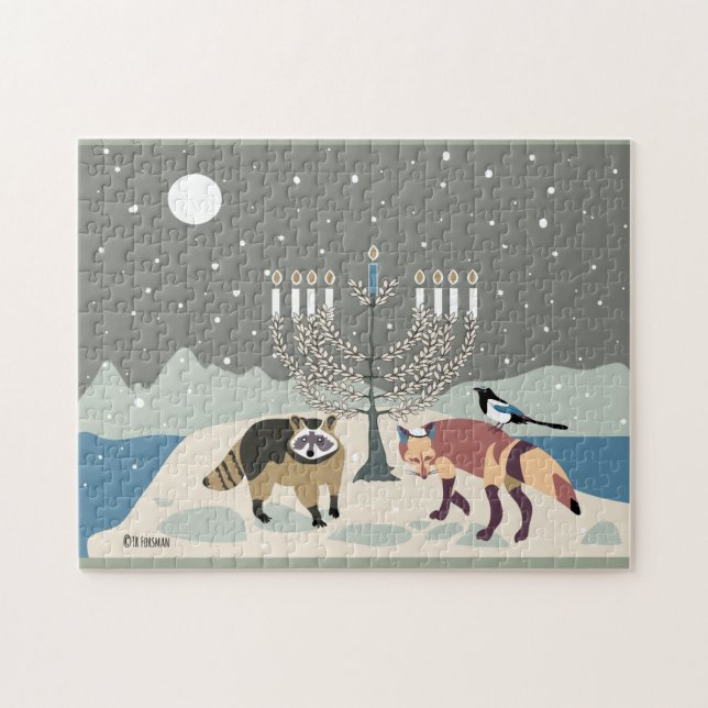 Puzzle Raccoon.Fox.Magpie à Mt. Hanoukka du désert (Horizontal)