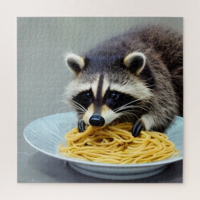 Puzzle Raccoon mangeant Spaghetti (Vertical)