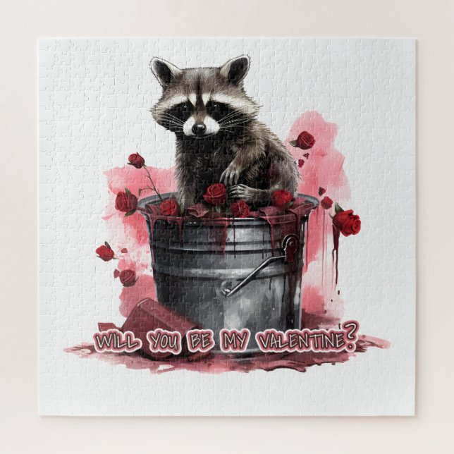 Puzzle Raccoon Seras-tu ma Saint-Valentin ? (Vertical)