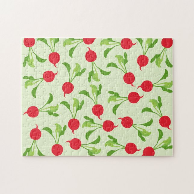 Puzzle Radish Red Green Pattern (Horizontal)