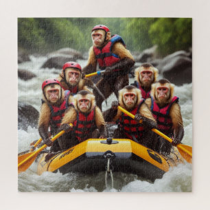 Puzzle Rafting d'eau vive pour singes capucins aventurier