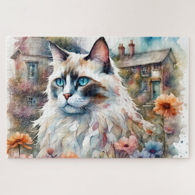 Puzzle Ragdoll Chat en anglais Garden (Horizontal)