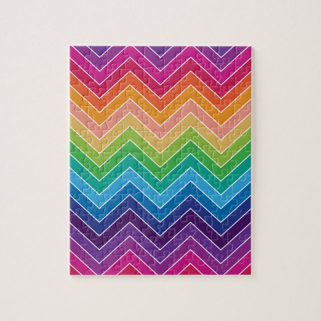 Puzzle Rainbow Chevron Motif Cadeaux modernes (Vertical)
