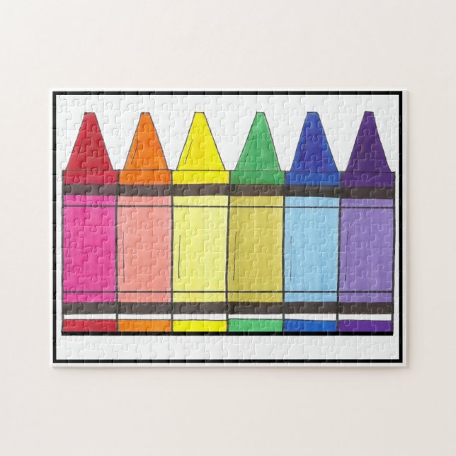 Puzzle Rainbow Crayons Artist Art Teacher Coloration (Horizontal)
