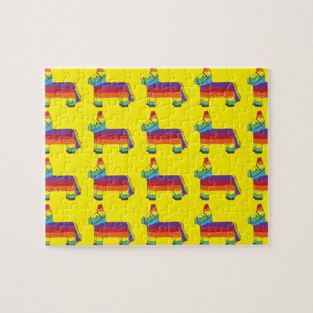 Puzzle Rainbow Donkey Piñata Fiesta Birthday Party Pride (Horizontal)