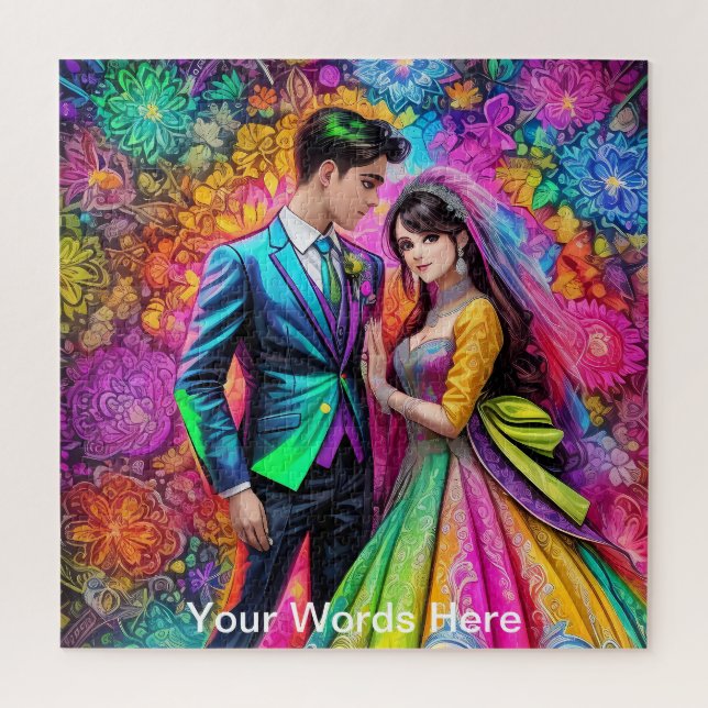 Puzzle Rainbow Garden Neon Psychedelic (Vertical)