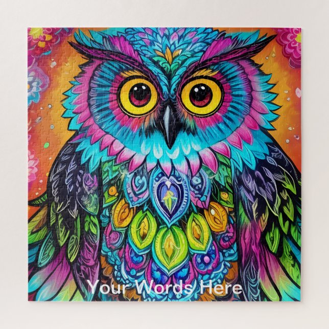 Puzzle Rainbow Garden Neon Psychedelic Nature (Vertical)