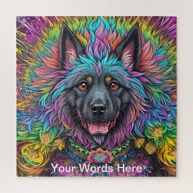 Puzzle Rainbow Garden Neon Psychedelic Wildlife Nature (Vertical)