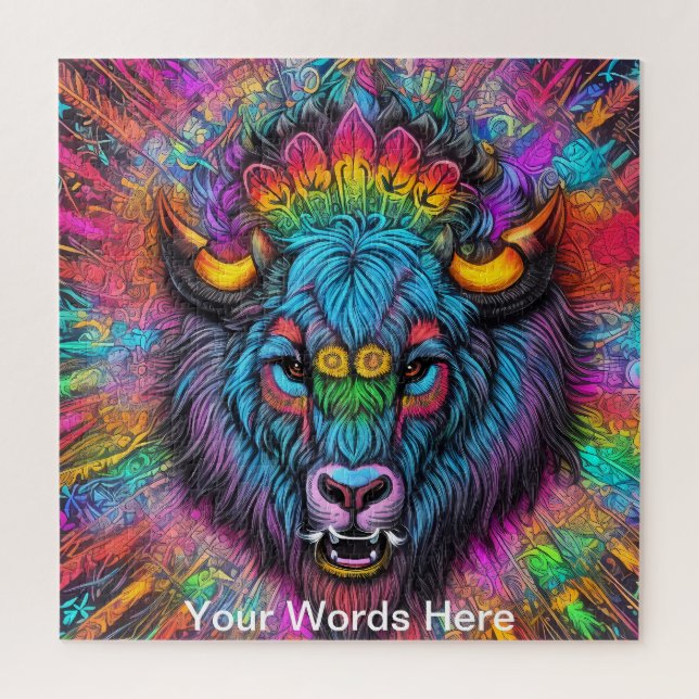 Puzzle Rainbow Garden Neon Psychedelic Wildlife Nature (Vertical)
