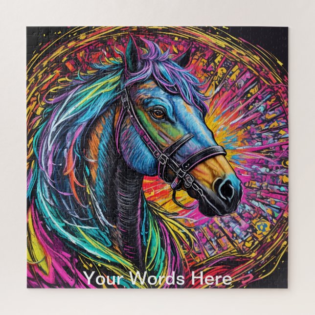 Puzzle Rainbow Garden Neon Psychedelic Wildlife Nature (Vertical)