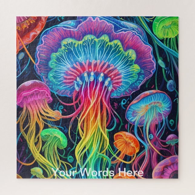 Puzzle Rainbow Garden Neon Psychedelic Wildlife Nature (Vertical)