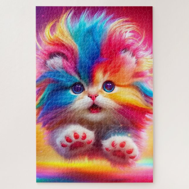 Puzzle Rainbow Kitten (Vertical)