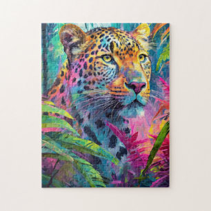 Puzzle Rainbow Leopard coloré Art Abstrait moderne