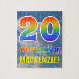 Puzzle Rainbow Look "20" & "HAPPY BANTHDAY", Ciel nuageux