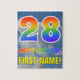 Puzzle Rainbow Look "28" & "HAPPY BANTHDAY", Ciel nuageux