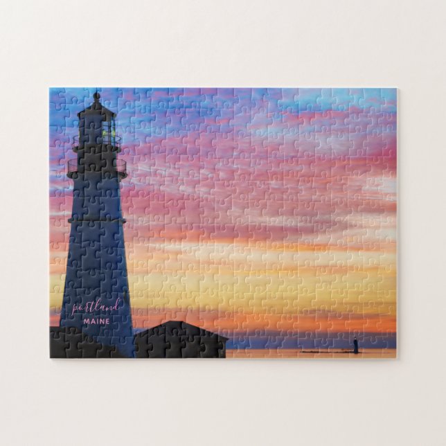 Puzzle Rainbow Spectrum Sunrise Portland Head Lighthouse (Horizontal)
