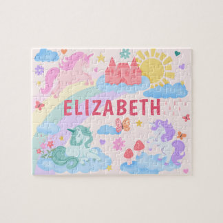 Puzzle Rainbow Unicorn Personalized Kids Name 
