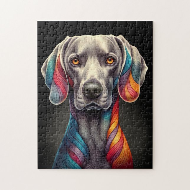 Puzzle Rainbow Weimaraner (Vertical)