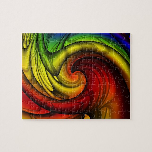 Puzzle Rainbows & Honey | Rainbow Fractal Art (Horizontal)