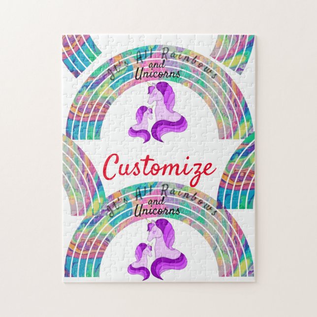 Puzzle Rainbows psychédélique et Unicorns Thunder_Cove (Vertical)