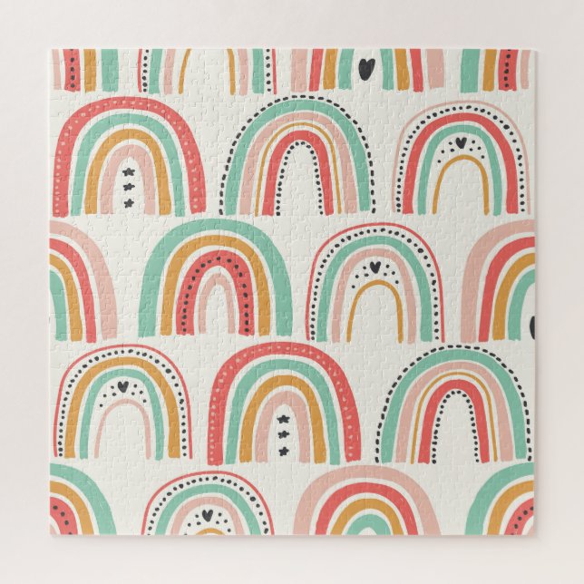 Puzzle Rainbows scandinave : Motif d'art naïf. (Vertical)
