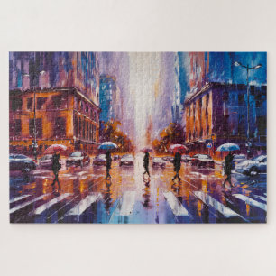 Puzzle Rainy City Puzzle, 16" x 20", 520 pièces