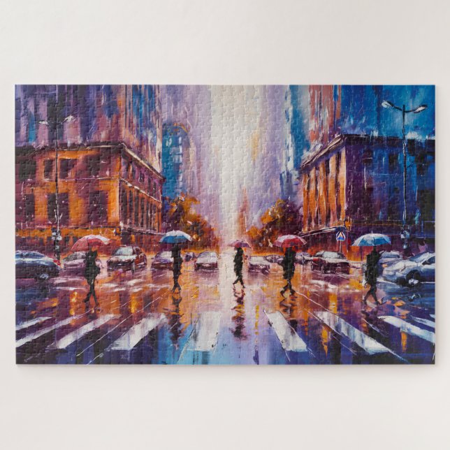 Puzzle Rainy City Puzzle, 16" x 20", 520 pièces (Horizontal)