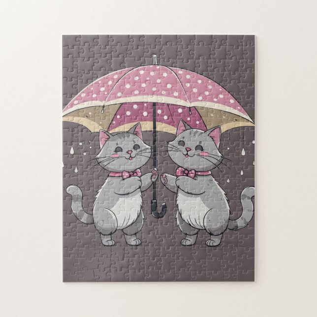 Puzzle Rainy Day Cat Friends (Vertical)