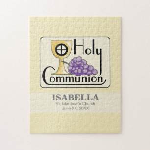 Puzzle Raisins de première communion et coupe, personnali