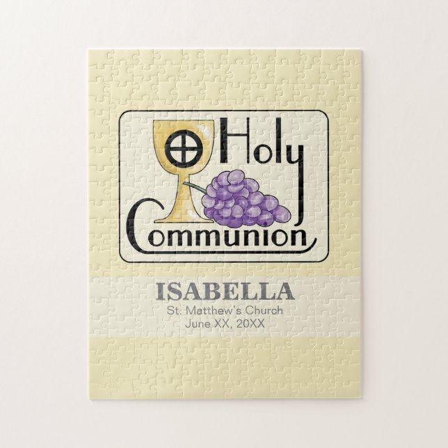 Puzzle Raisins de première communion et coupe, personnali (Vertical)